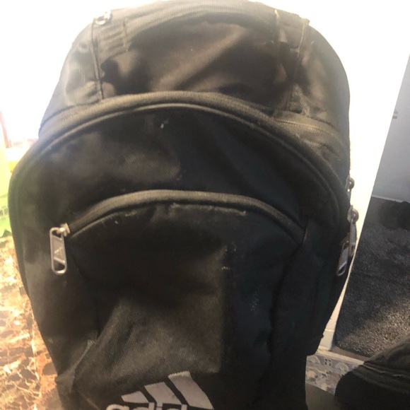 Adidas 028685 Large Black White Backpack Size 17”x12”x9” - Picture 3 of 15